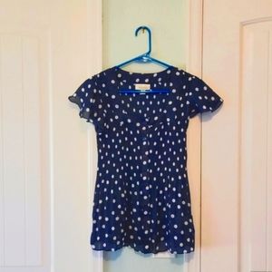 Navy polka dot sheer tank